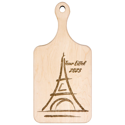 Personalized Tour Eiffel | Hardwood Paddle Cutting Board