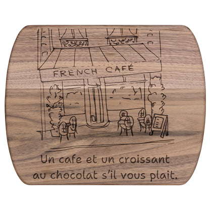 Un Cafe S'il Vous Plait | Hardwood Oval Cutting Board