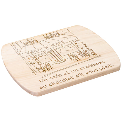 Un Cafe S'il Vous Plait | Hardwood Oval Cutting Board