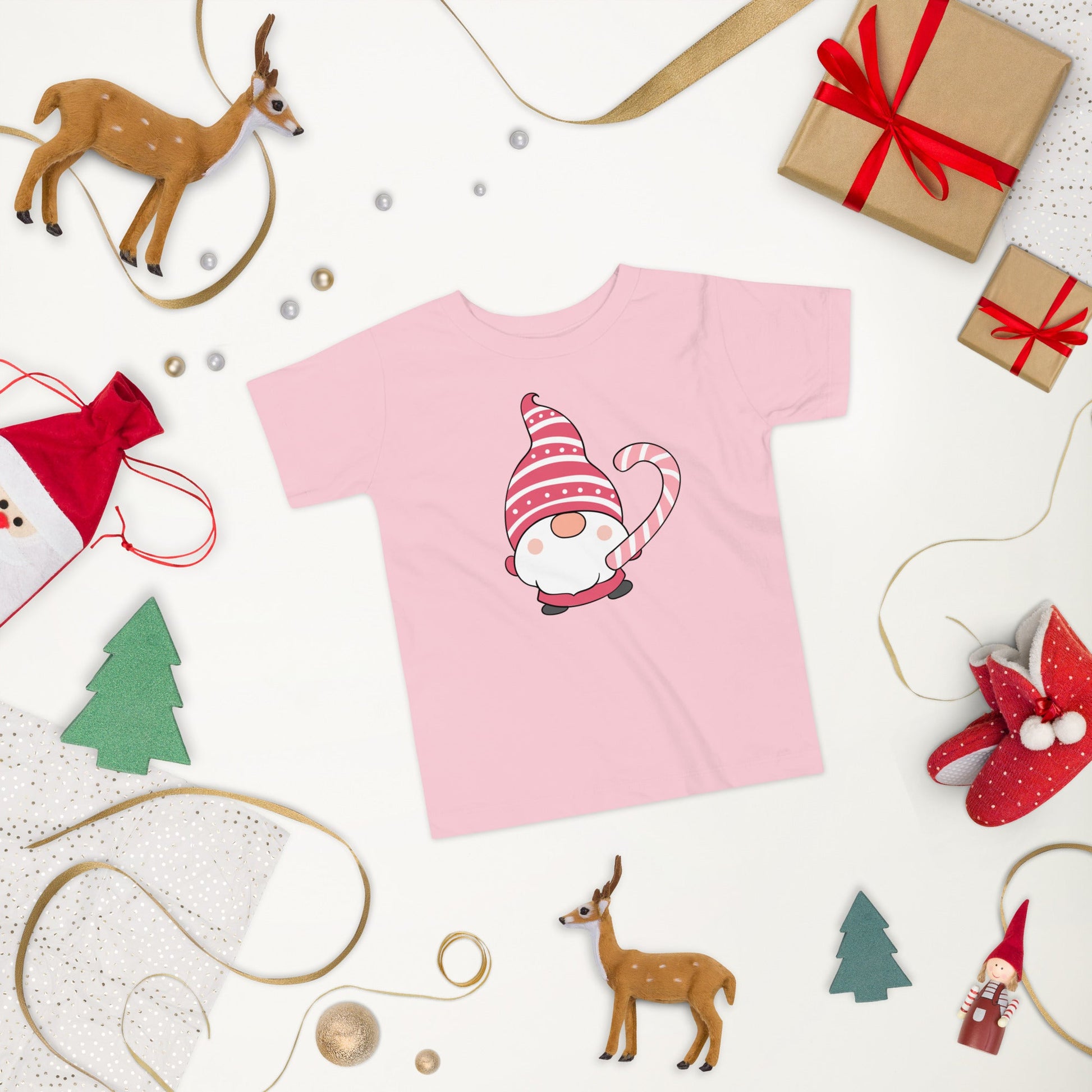 Candy Cane Gnome | Toddler Short Sleeve Tee