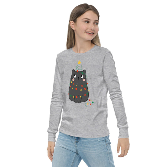 Cat in Lights | Youth long sleeve tee