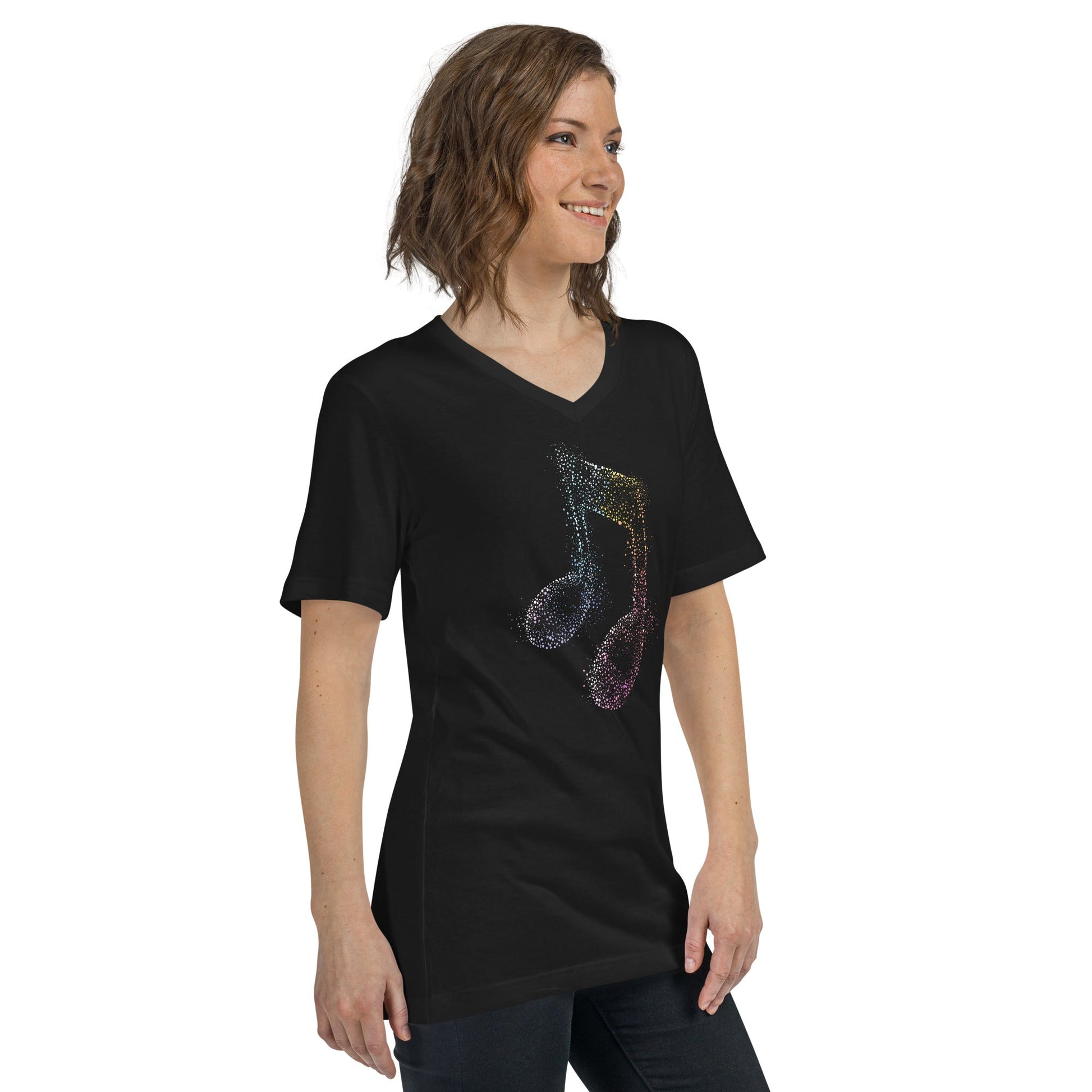 Colorful Note | Unisex Short Sleeve V - Neck T - Shirt