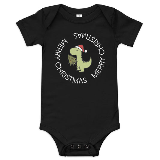 Dino Christmas | Baby short sleeve one piece