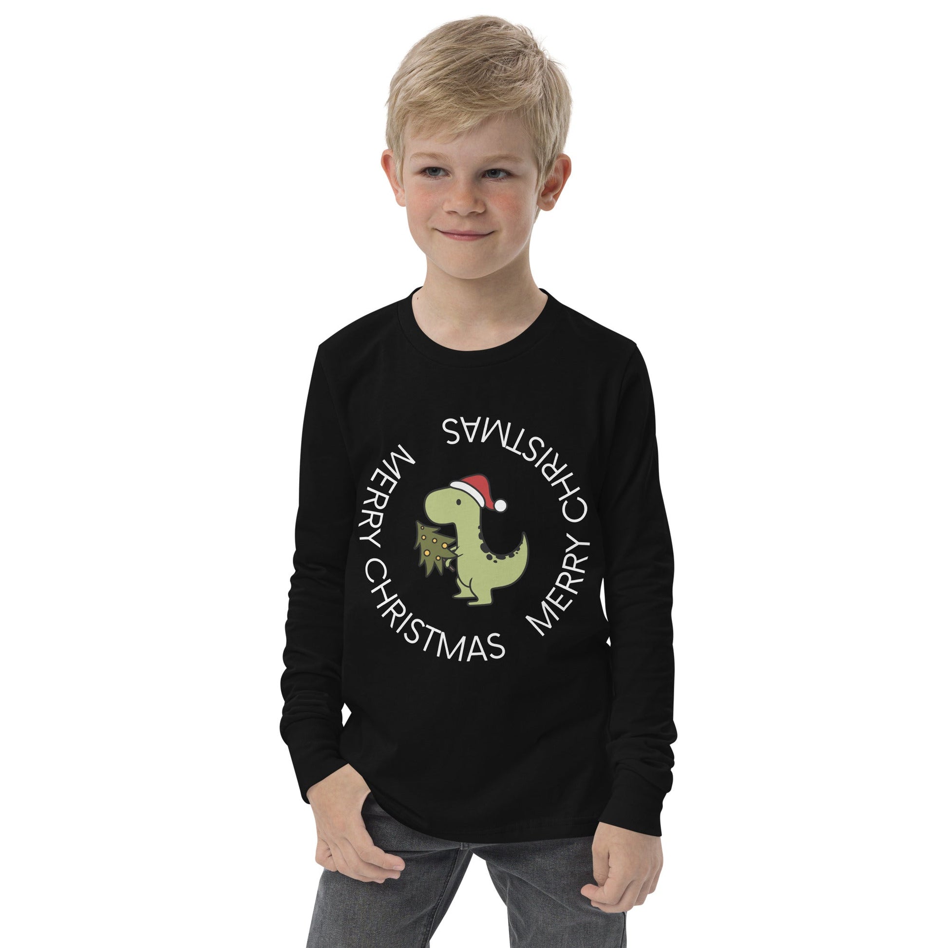 Dino Christmas | Youth long sleeve tee