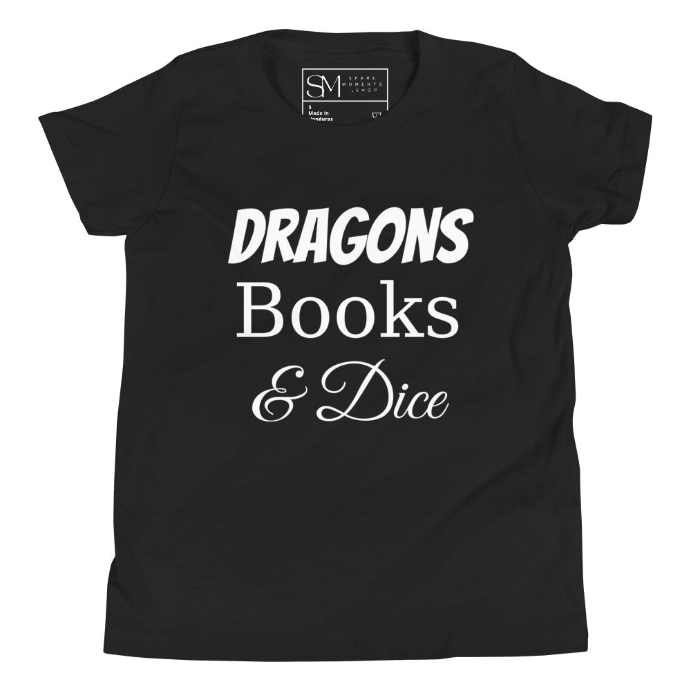 Dragons Books & Dice | Youth Short Sleeve T-Shirt