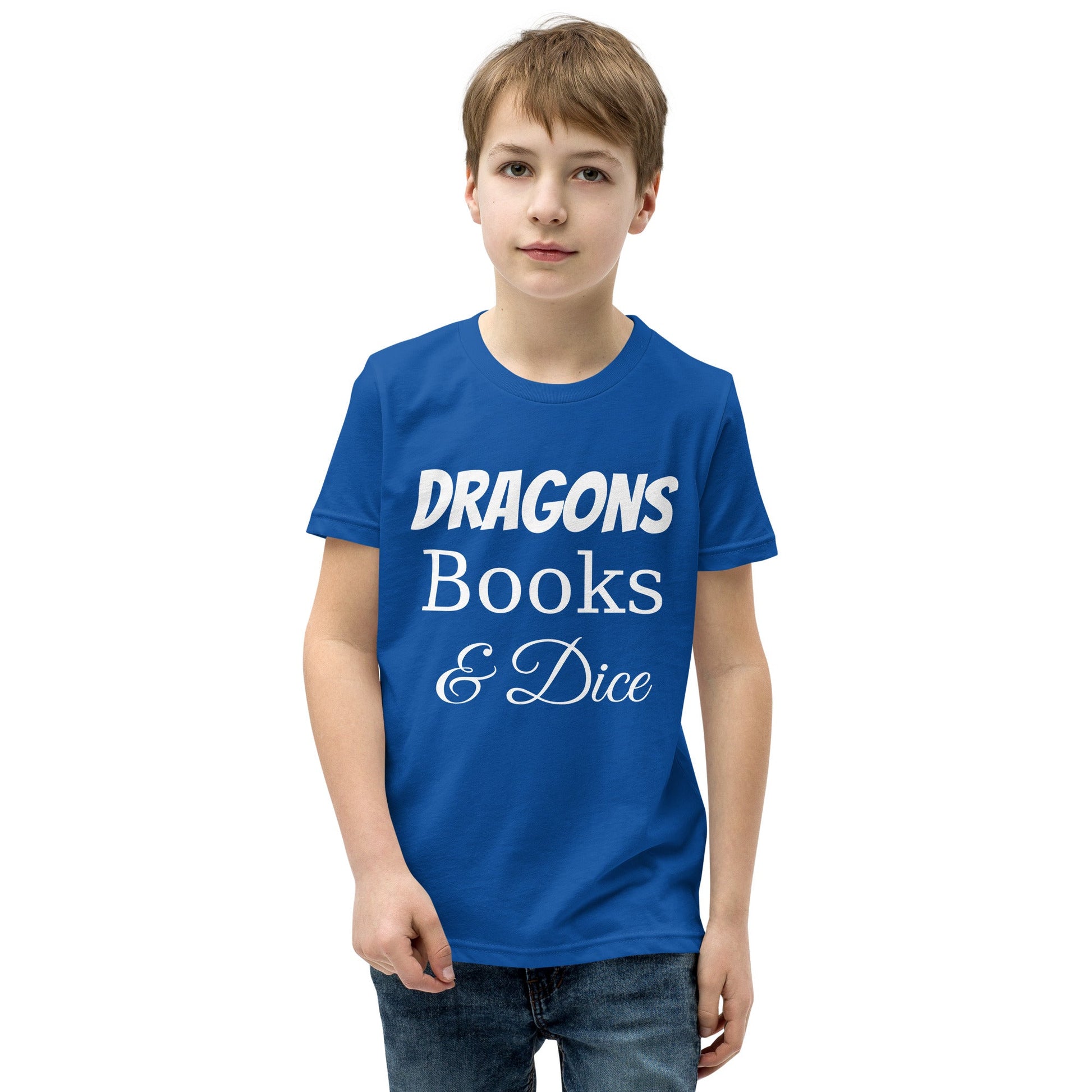 Dragons Books & Dice | Youth Short Sleeve T-Shirt