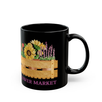 Flower Garden | 11 oz Black Mug