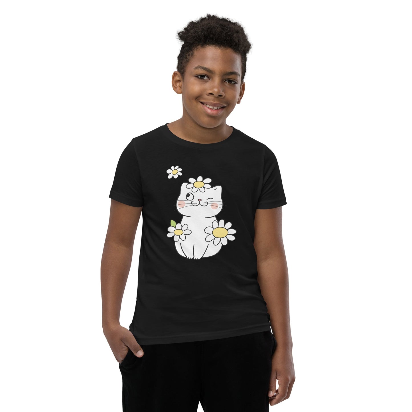 Flower Kitty | Youth Short Sleeve T-Shirt