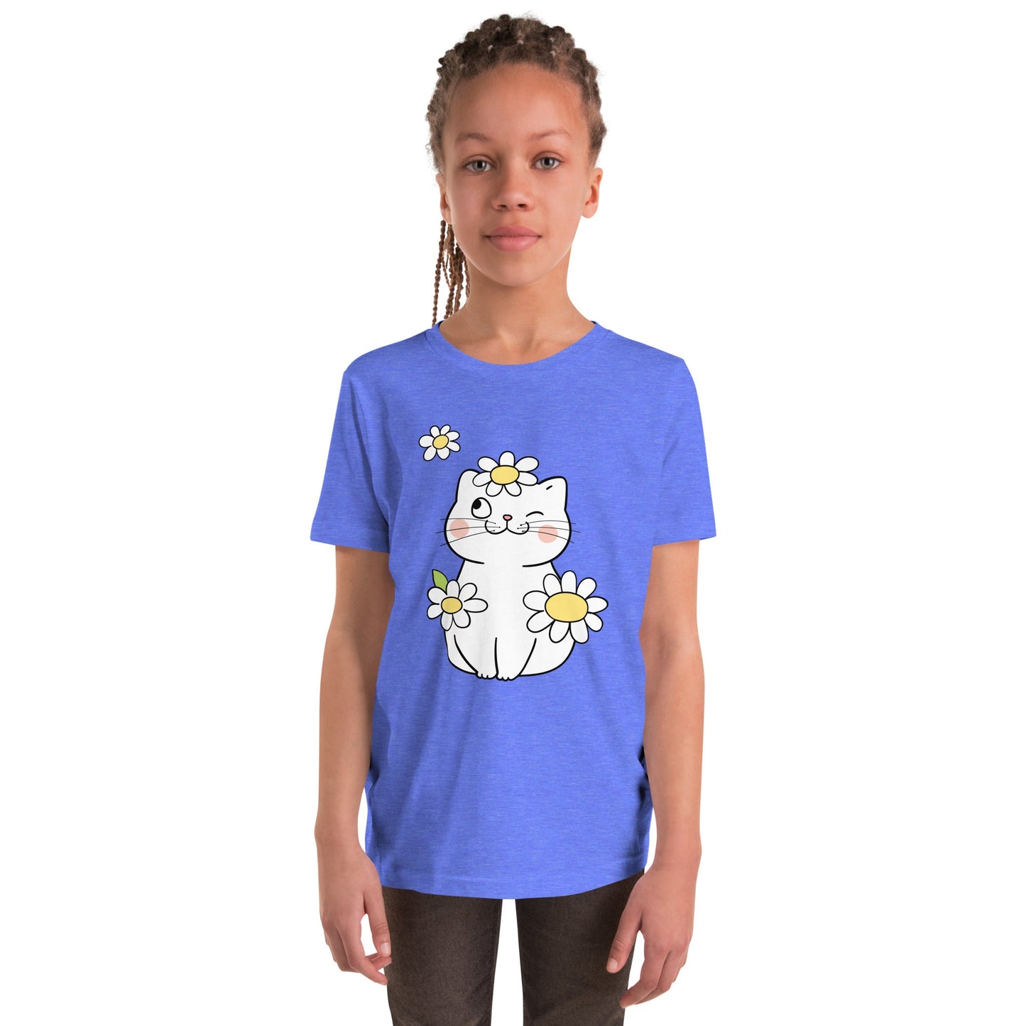Flower Kitty | Youth Short Sleeve T-Shirt