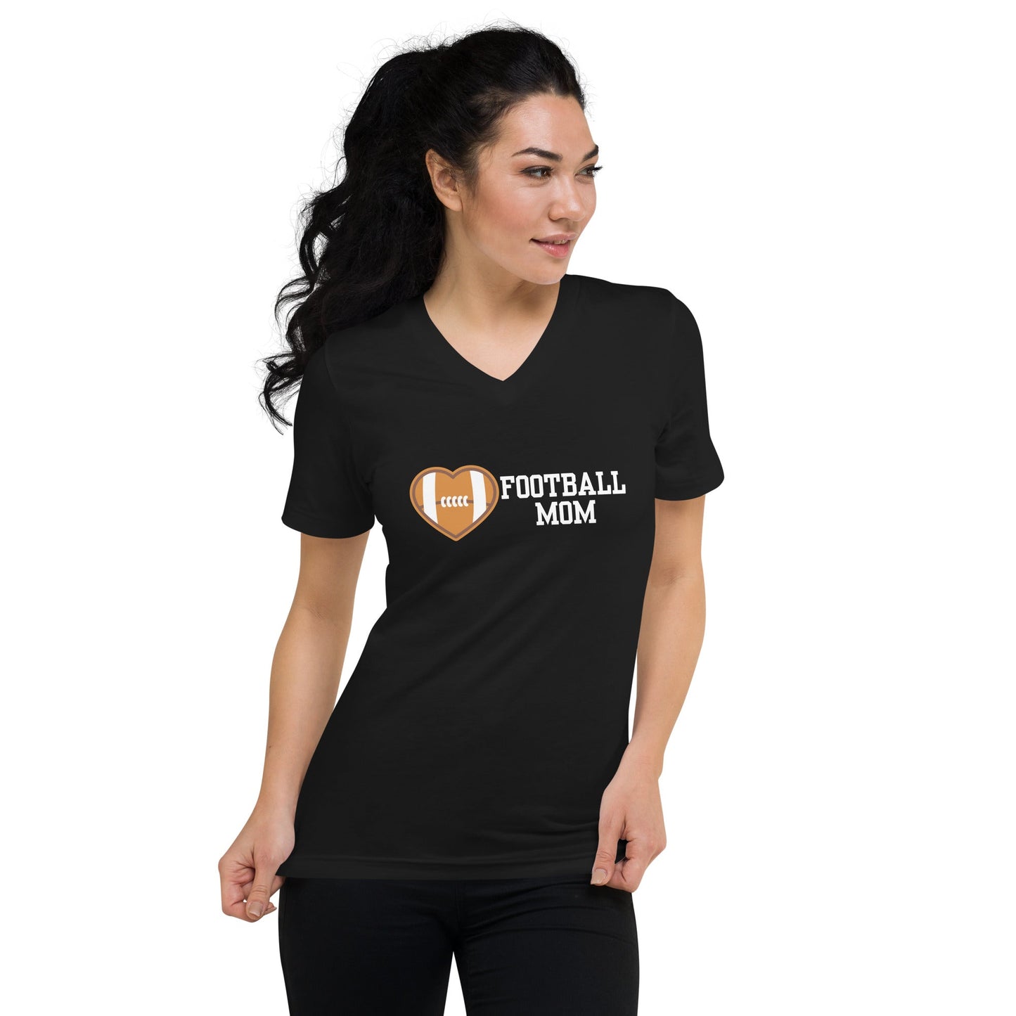 Football Mom | Unisex Short Sleeve V - Neck T - Shirt