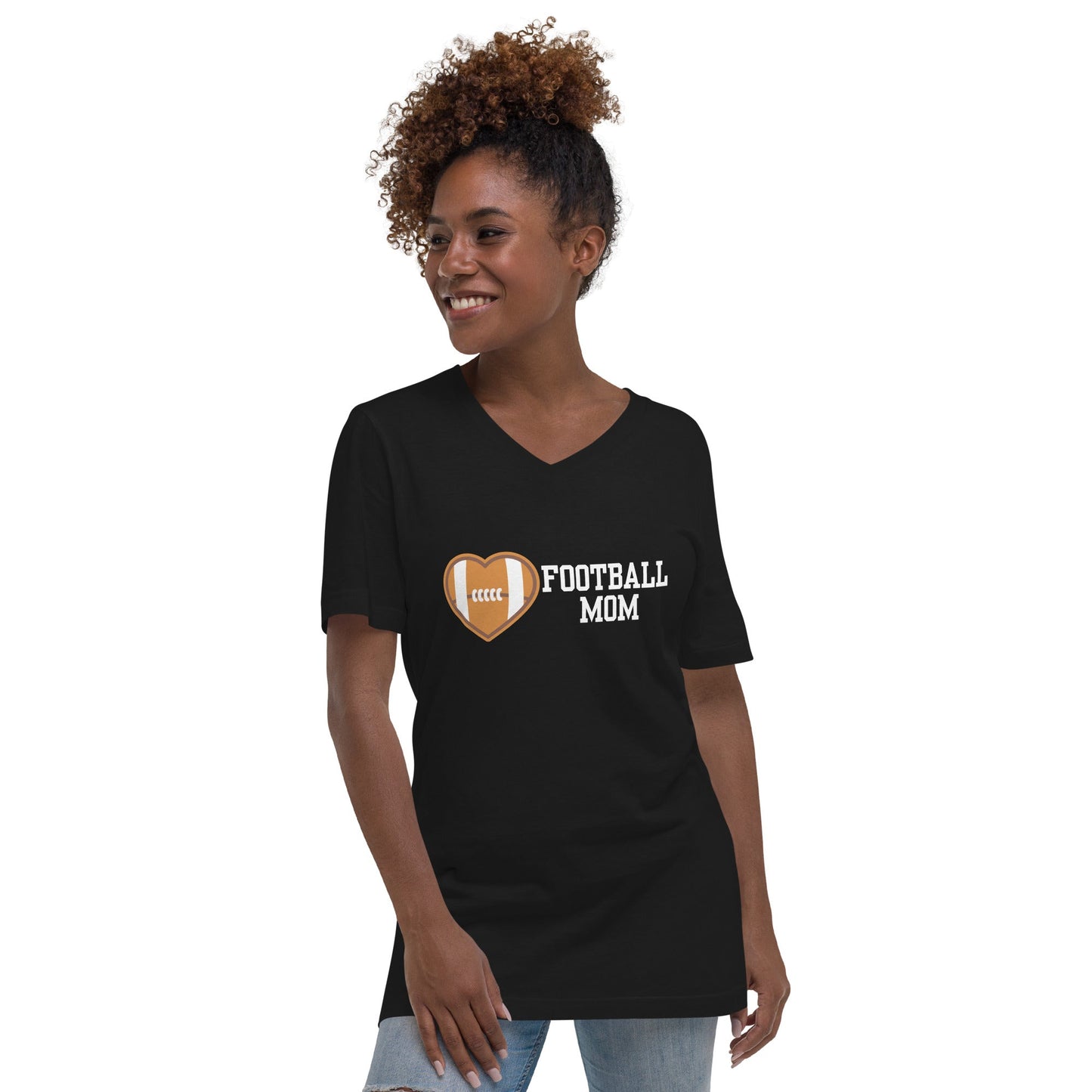 Football Mom | Unisex Short Sleeve V-Neck T-Shirt