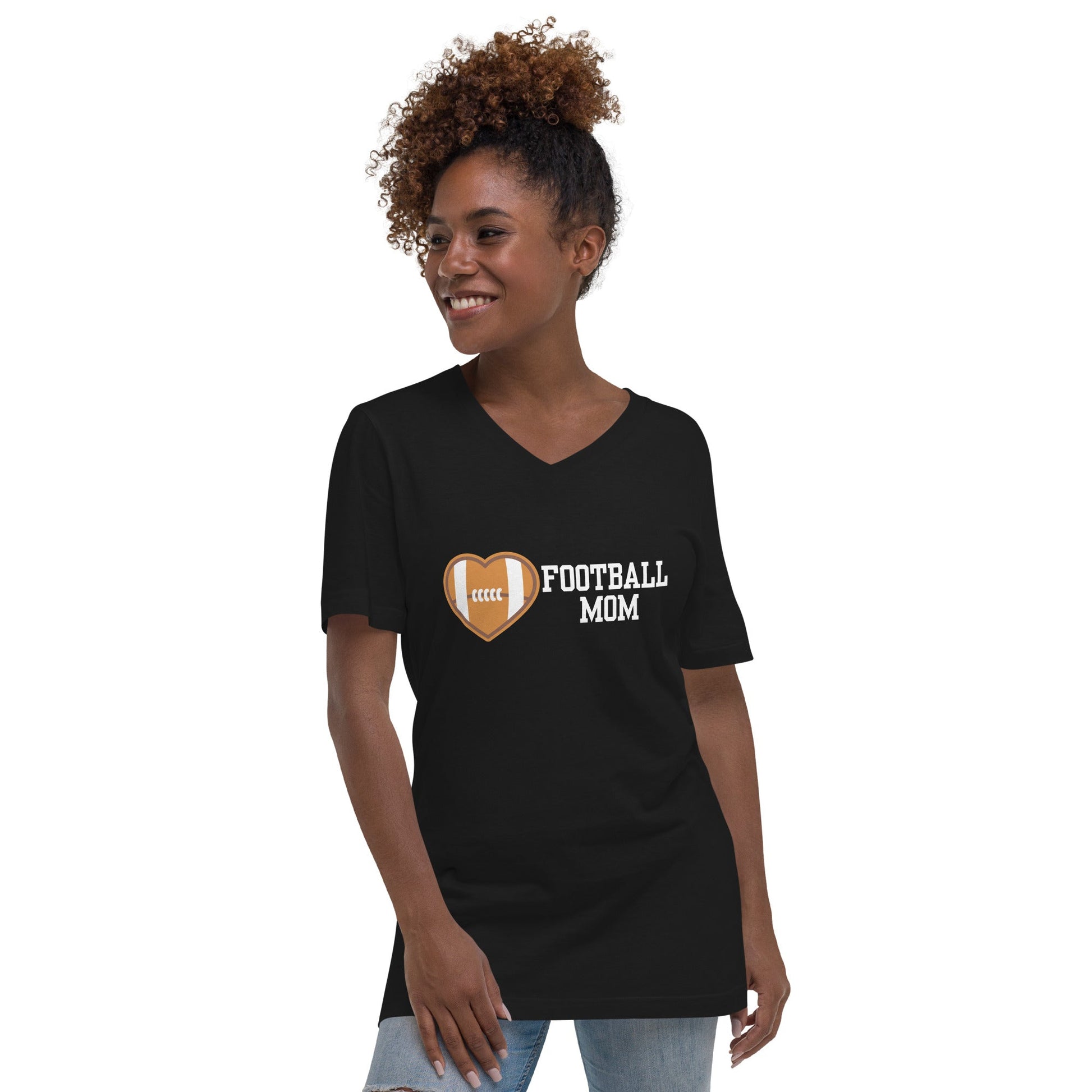 Football Mom | Unisex Short Sleeve V - Neck T - Shirt