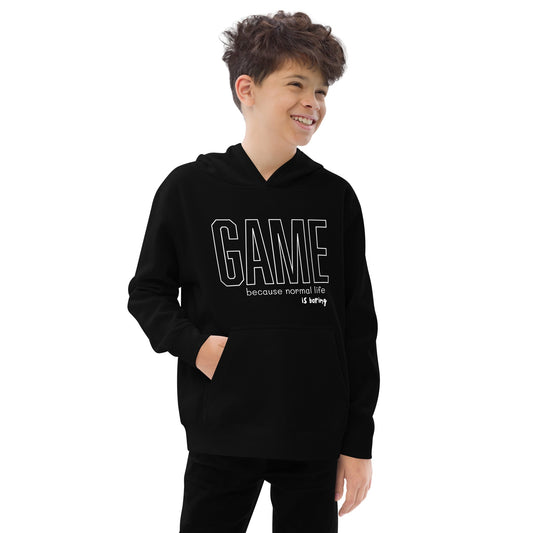 GAME Because Normal Life is Boring | Kids fleece hoodie