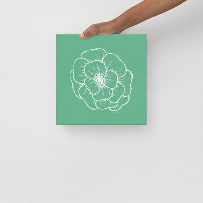 Green w/Flower | Thin Canvas