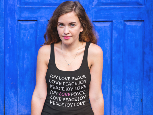 JOY LOVE PEACE | Women’s Ideal Racerback Tank