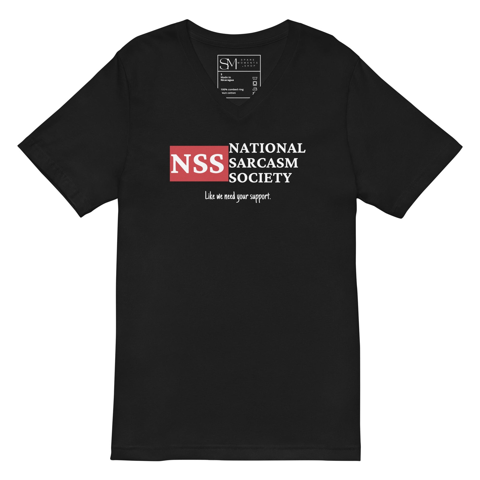 National Sarcasm Society | Unisex Short Sleeve V - Neck T