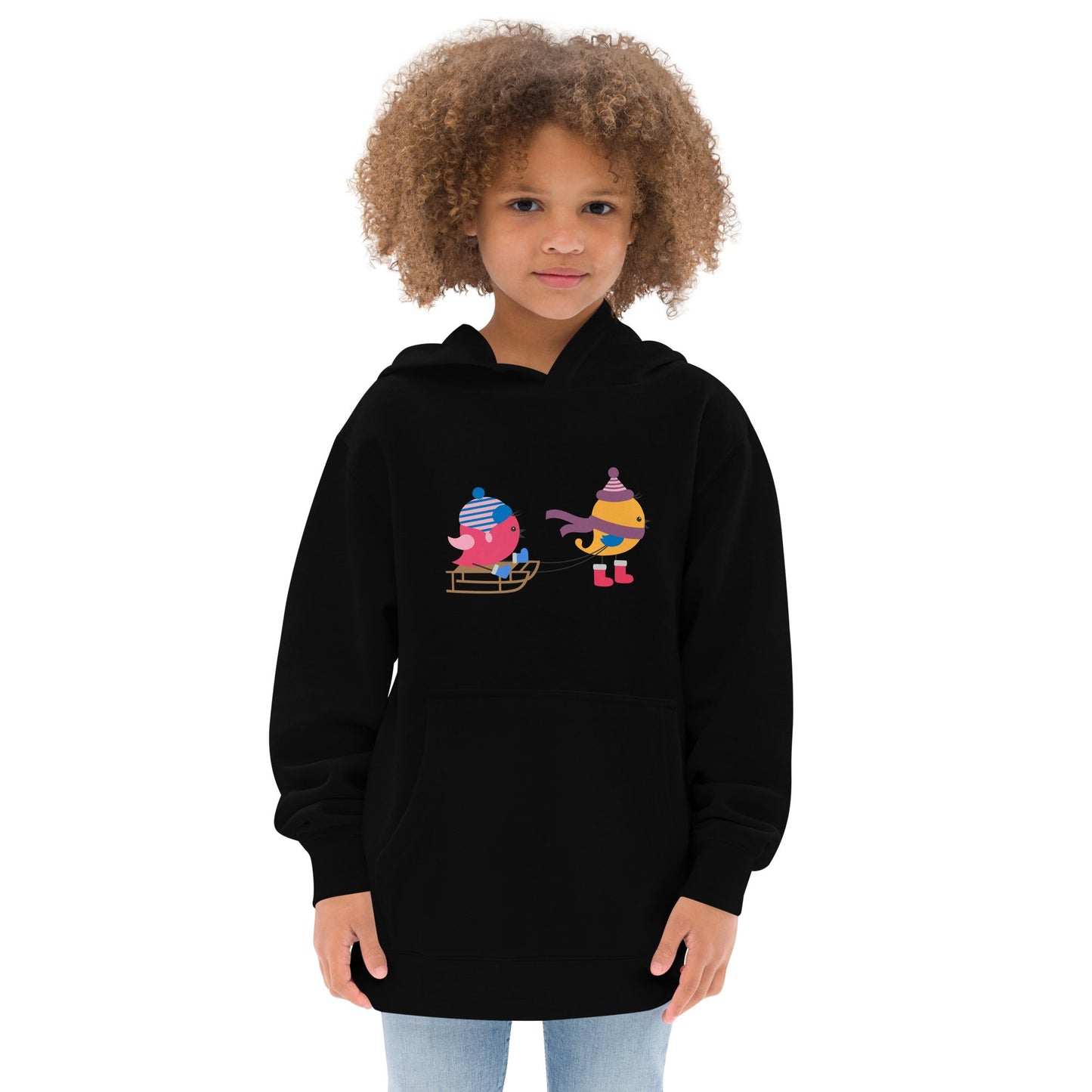 Sledding Birds | Kids fleece hoodie