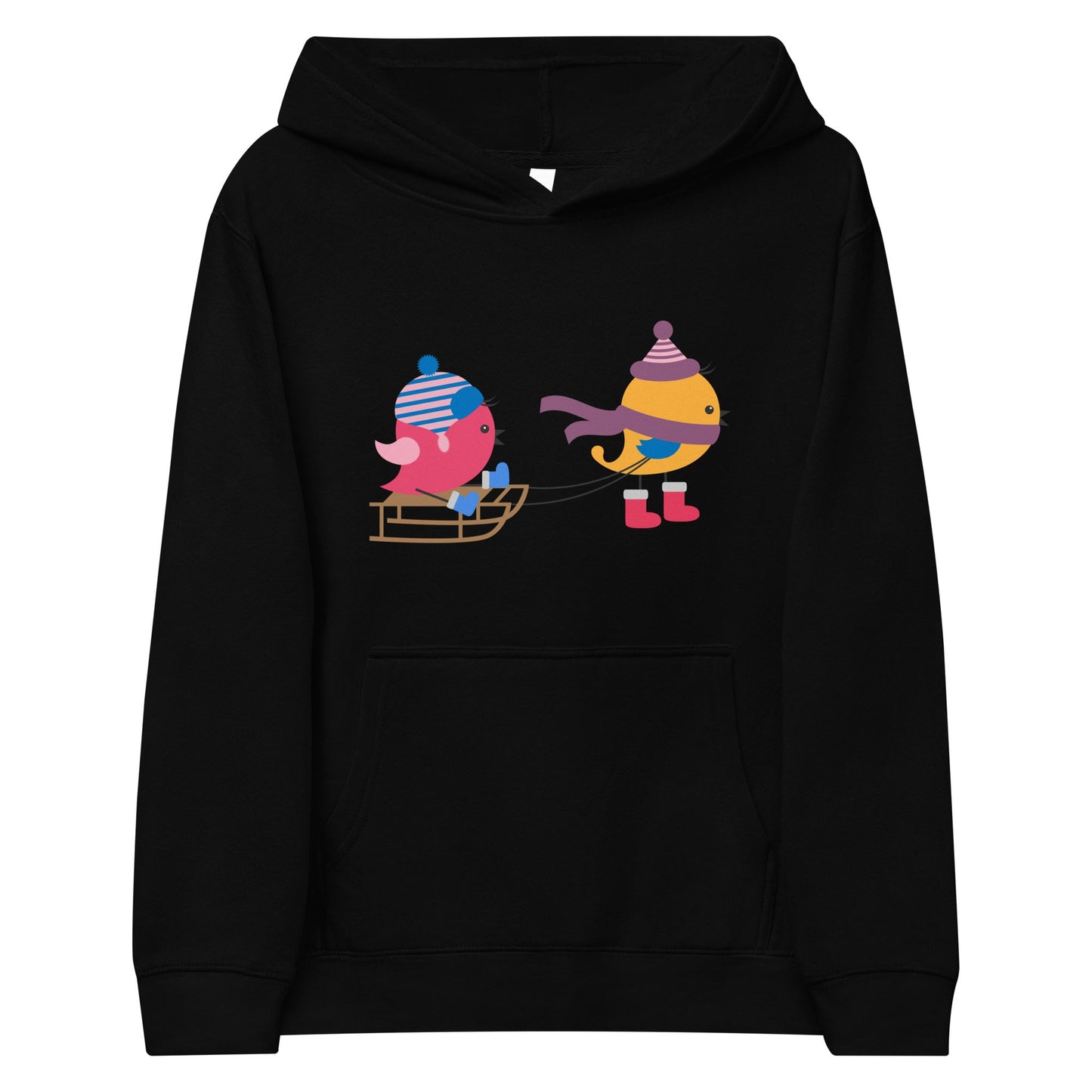 Sledding Birds | Kids fleece hoodie