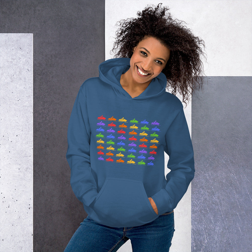 Snowmobiling in Color | Unisex Hoodie