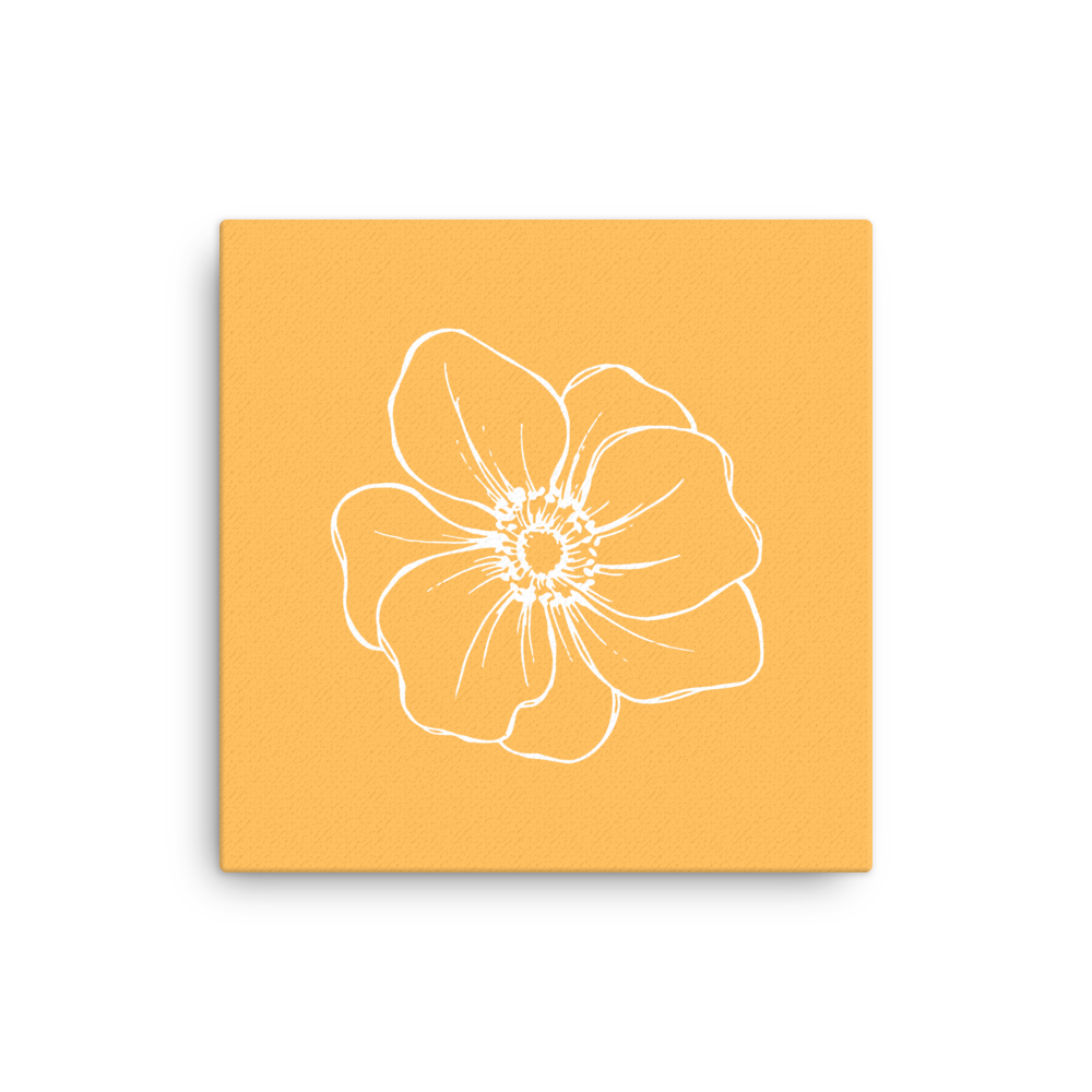 Light Orange w/Flower | Thin Canvas