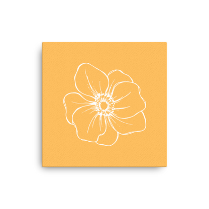 Light Orange w/Flower | Thin Canvas