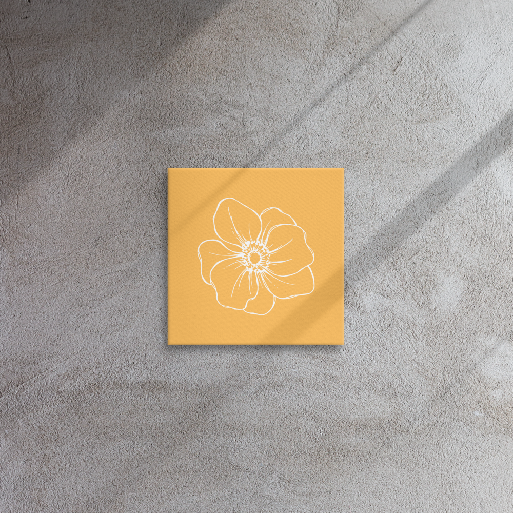 Light Orange w/Flower | Thin Canvas