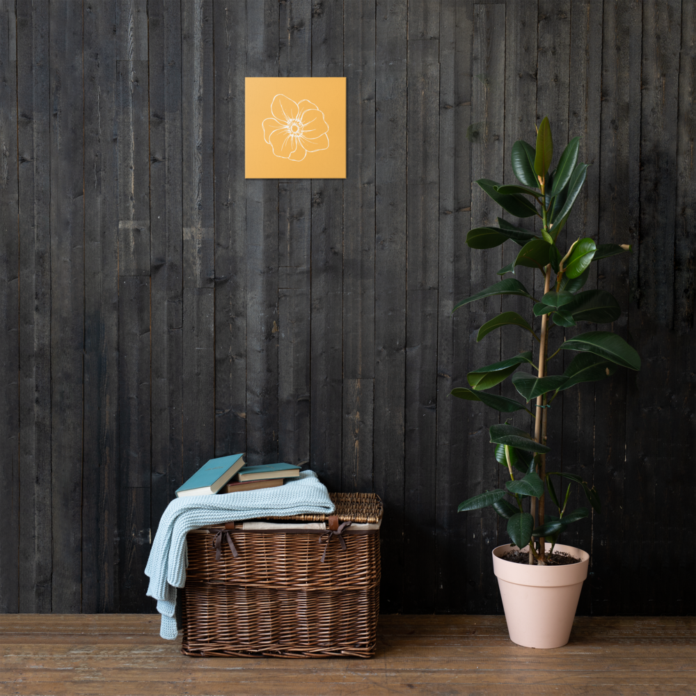 Light Orange w/Flower | Thin Canvas