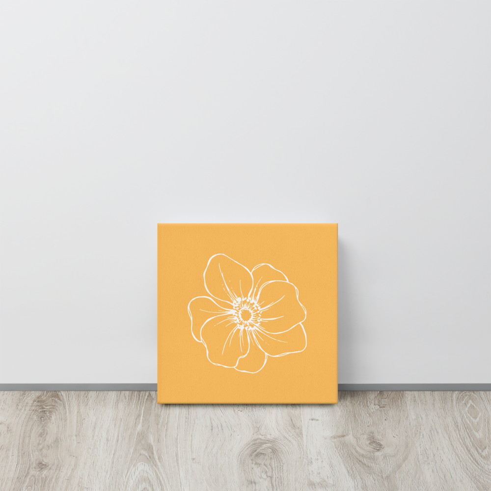 Light Orange w/Flower | Thin Canvas