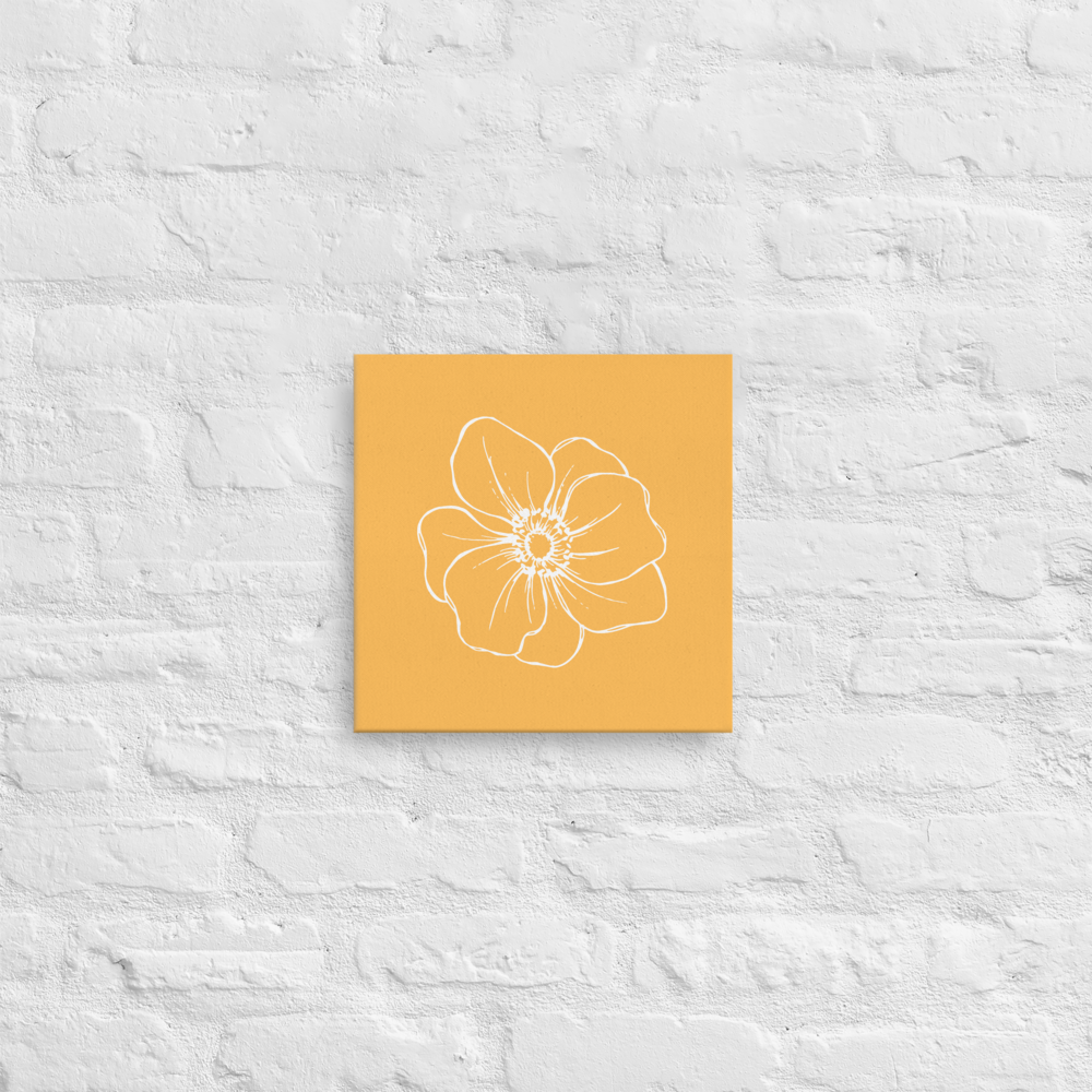 Light Orange w/Flower | Thin Canvas
