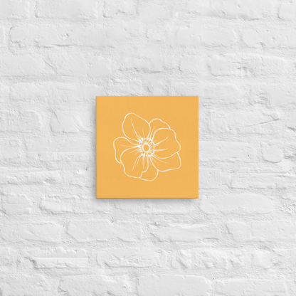 Light Orange w/Flower | Thin Canvas