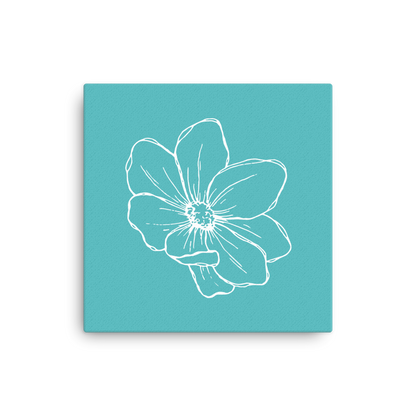 Turquoise w/Flower | Thin Canvas