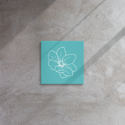 Turquoise w/Flower | Thin Canvas
