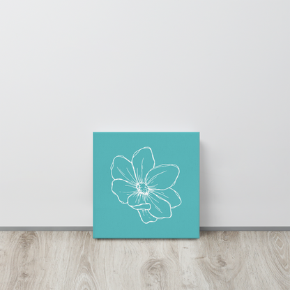 Turquoise w/Flower | Thin Canvas