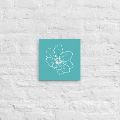 Turquoise w/Flower | Thin Canvas