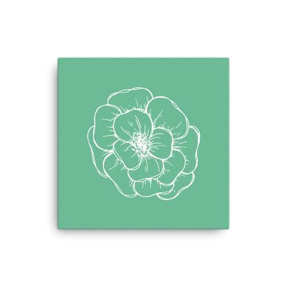 Green w/Flower | Thin Canvas