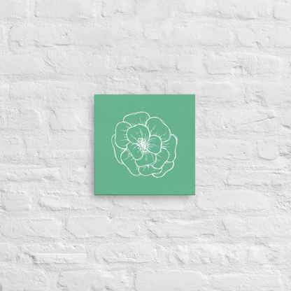 Green w/Flower | Thin Canvas
