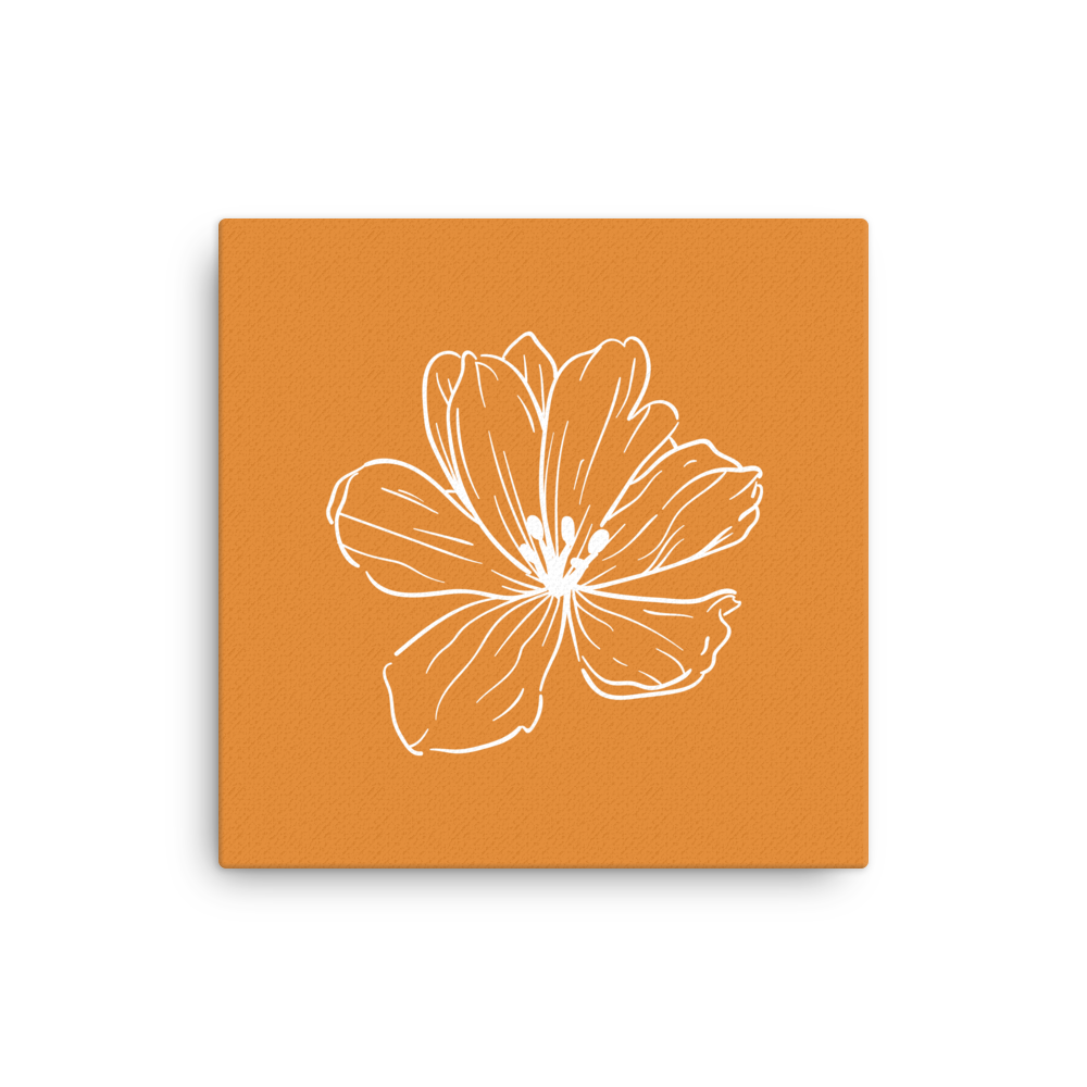 Dark Orange w/Flower | Thin Canvas