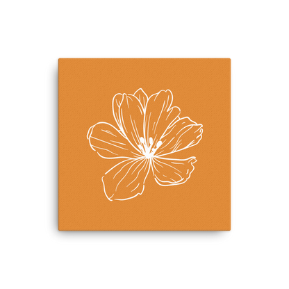 Dark Orange w/Flower | Thin Canvas