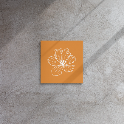 Dark Orange w/Flower | Thin Canvas