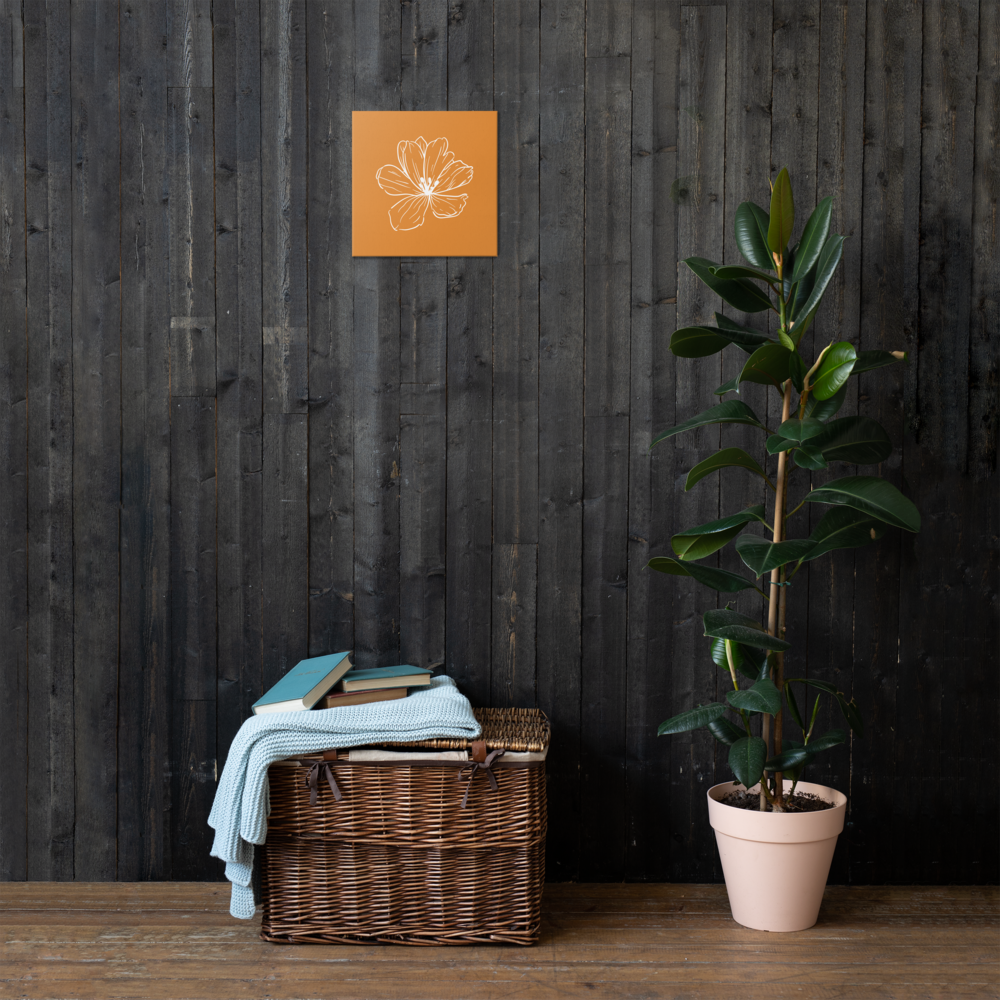 Dark Orange w/Flower | Thin Canvas