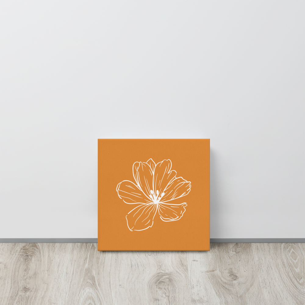 Dark Orange w/Flower | Thin Canvas