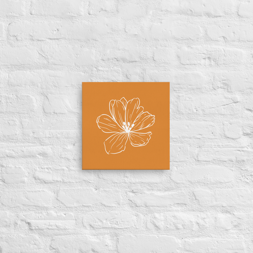 Dark Orange w/Flower | Thin Canvas