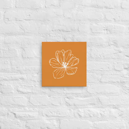 Dark Orange w/Flower | Thin Canvas