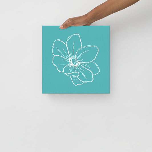 Turquoise w/Flower | Thin Canvas