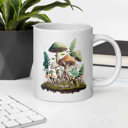 Mushrooms | 20oz White glossy mug