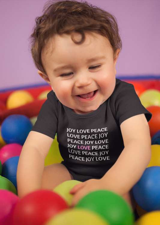 JOY LOVE PEACE | Baby short sleeve one piece