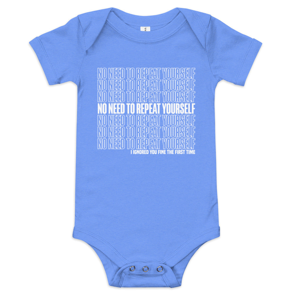 No Need To Repeat Yourself | Baby short sleeve one piece